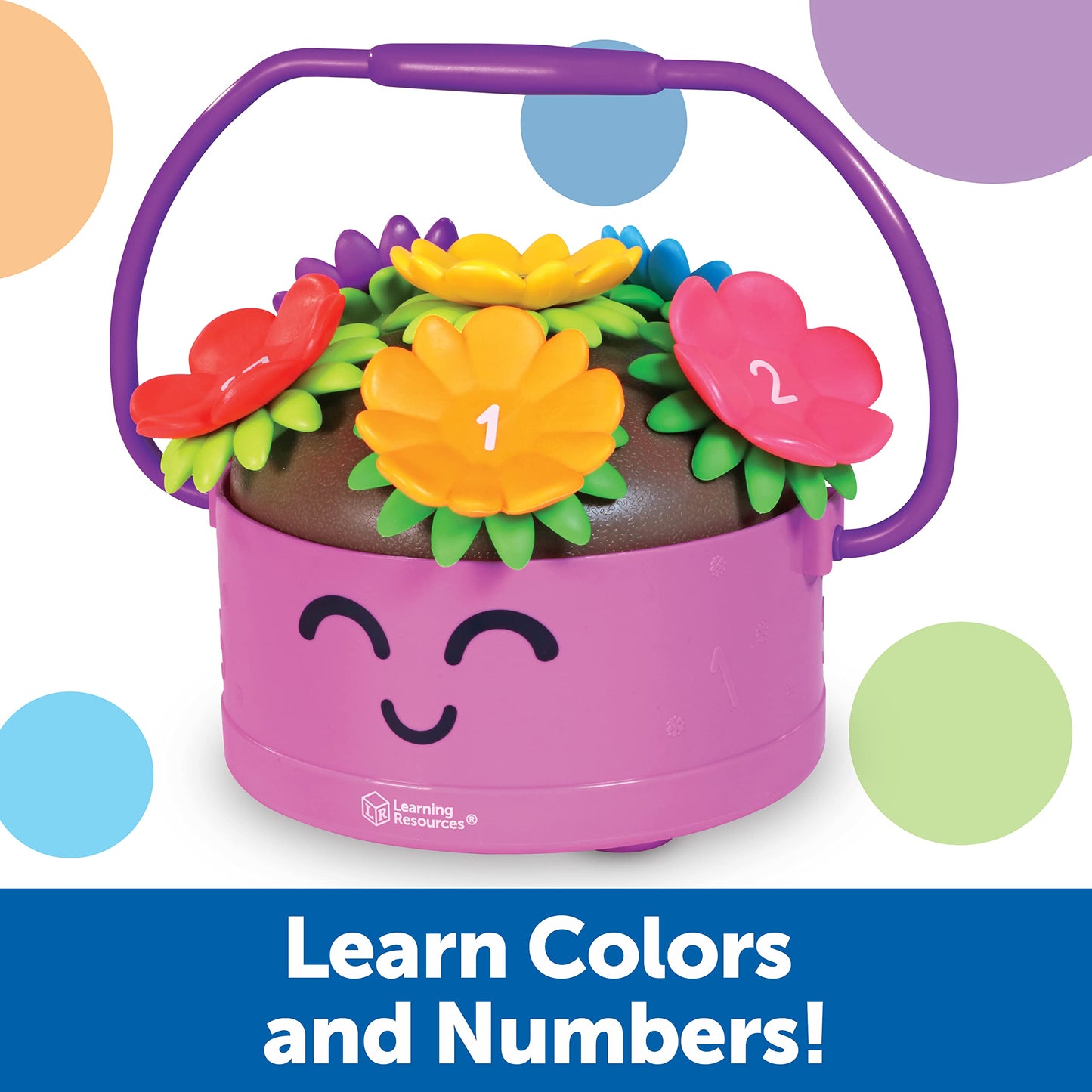 Learning Resources Poppy The Count & Stack Flower Pot - 15 Pieces, Fine Motor Skills Toys For Toddlers, Preschool Toys, Ages 18+