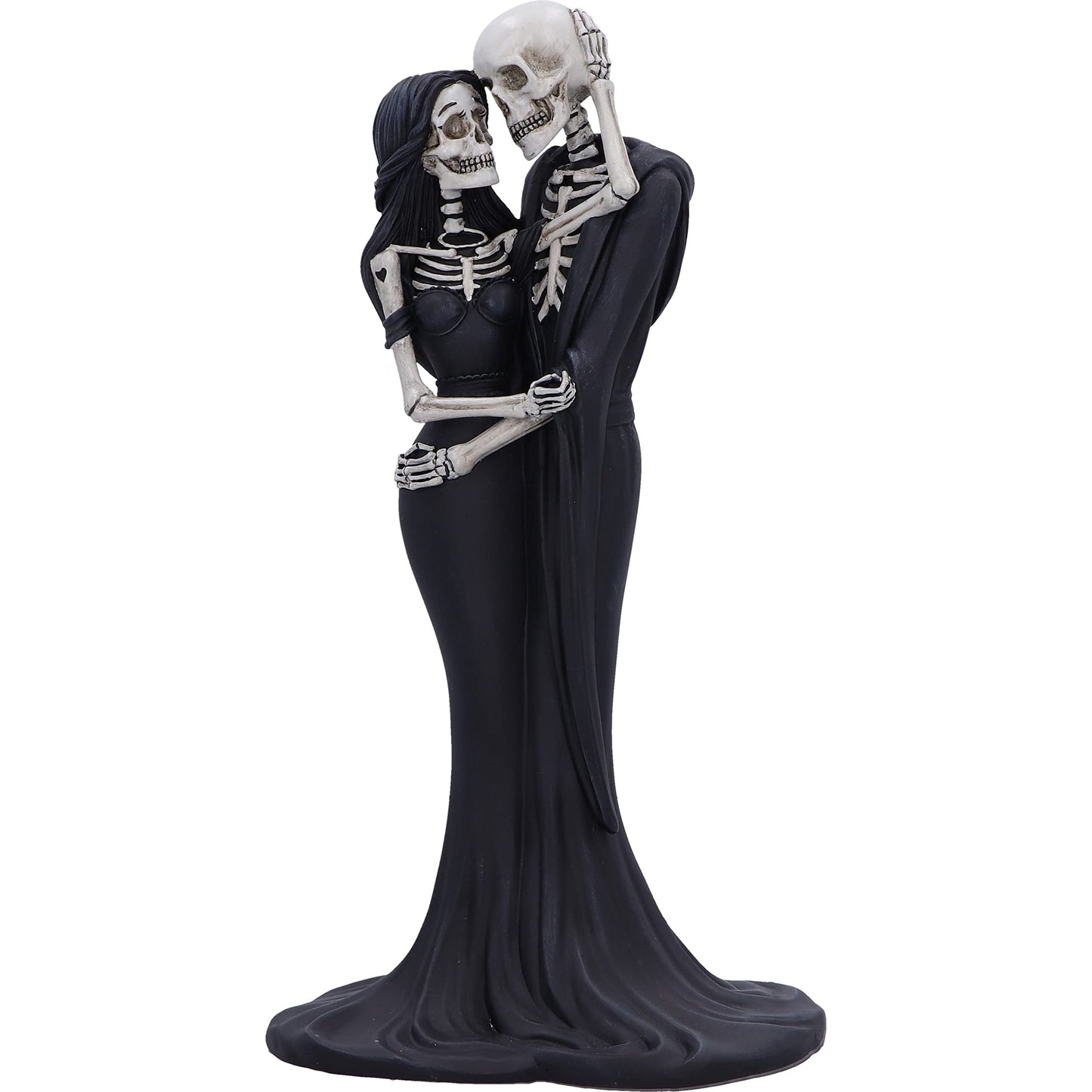Nemesis Now Eternal Embrace Skeletons Figurine, Hand-Painted Resin Gothic Lovers Statue, Romantic Skeleton Decor, Perfect Gothic Wedding Cake Topper, 24Cm