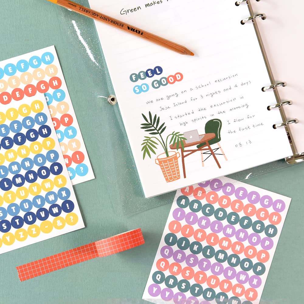 Monolike Retro Candy Alphabet Stickers Set - 6 Design Stickers, 18 Sheets In Total