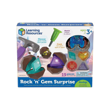 Learning Resources Rock 'n Gem Surprise Activity Set, 19 Pieces, STEM Skills, Ages 3+, Multi-Color, Plastic, Model LER2875