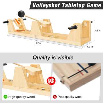 Juwano Volleyshot, Suitable For All Ages Volleyshot Tabletop Game, Entertaining Wooden 2-Player Tabletop Skill Game For Parties