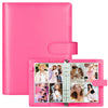 A5 Kpop Photocard Binder PU Leather 6-Ring Album with Magnetic Closure Includes 30 Pack 4-Pocket Pages for 240 Cards Card Holder for Trading and Collectible Cards (Rose)