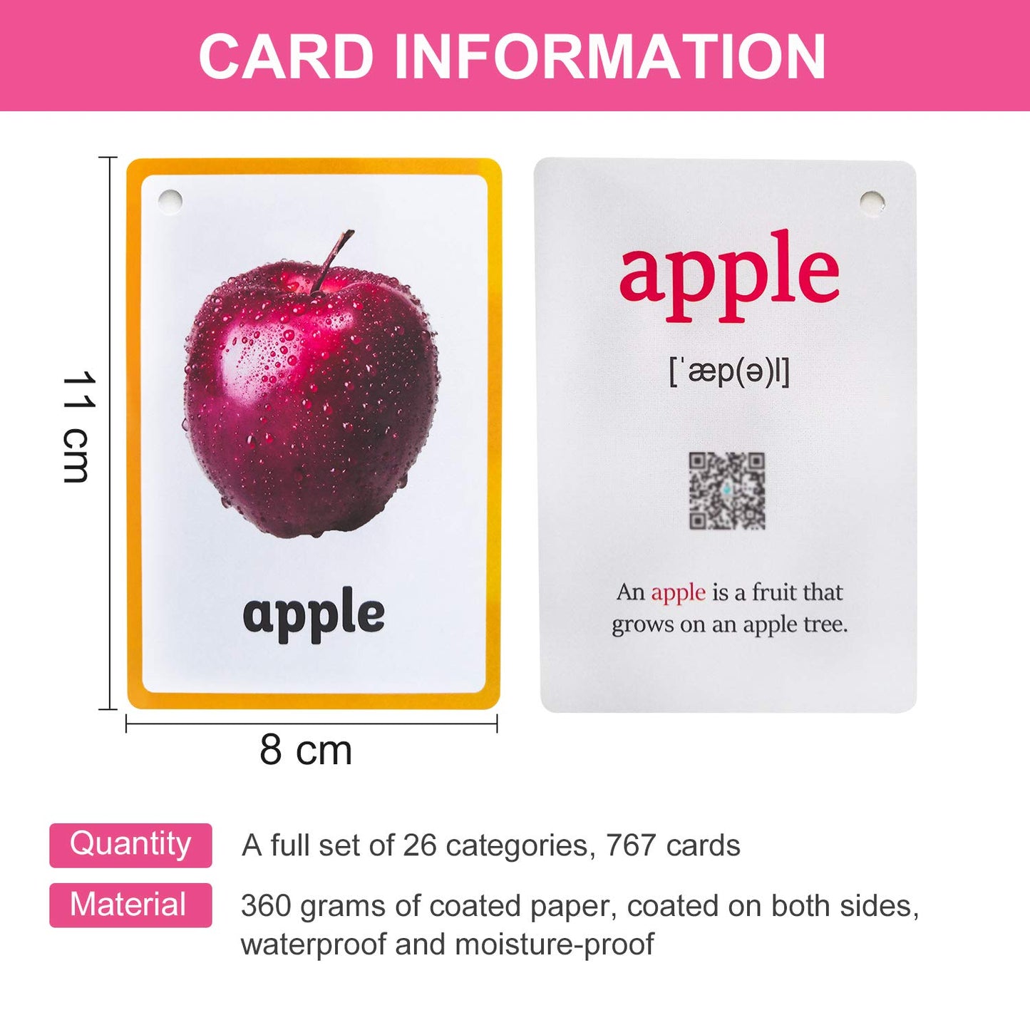22Pcs/Set Prepositions Kids Gifts English Flash Cards Pocket Card Educational Learning Baby Toys For Children Pre-Kindergarten