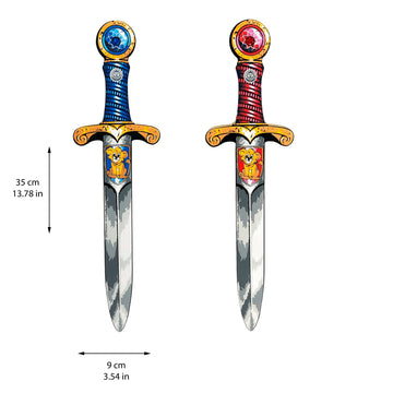 Liontouch Mini Lion Toy decorative replica blades for 2 Kids Blue & Red | Medieval Pocket Daggers with Gemstone for Pretend Play in Foam | Safe & Knight Costume Accessories for Toddler Boys Dress Up & Cosplay