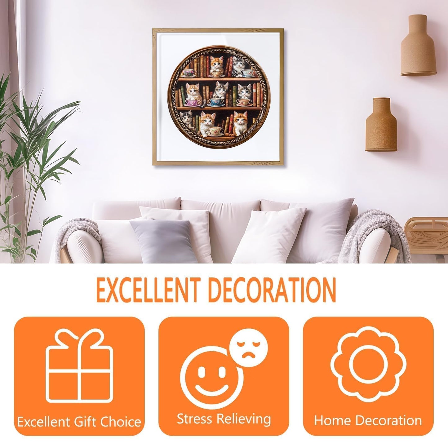 Wooden Puzzles for mature-themeds - Cat Coffee Library Puzzle Unique Shape Wooden Jigsaw Puzzle for mature-themeds Wood Puzzles mature-themed Gift for Cat Lovers Home Decor (S- 8.5 * 8.5in- 100 Pieces)