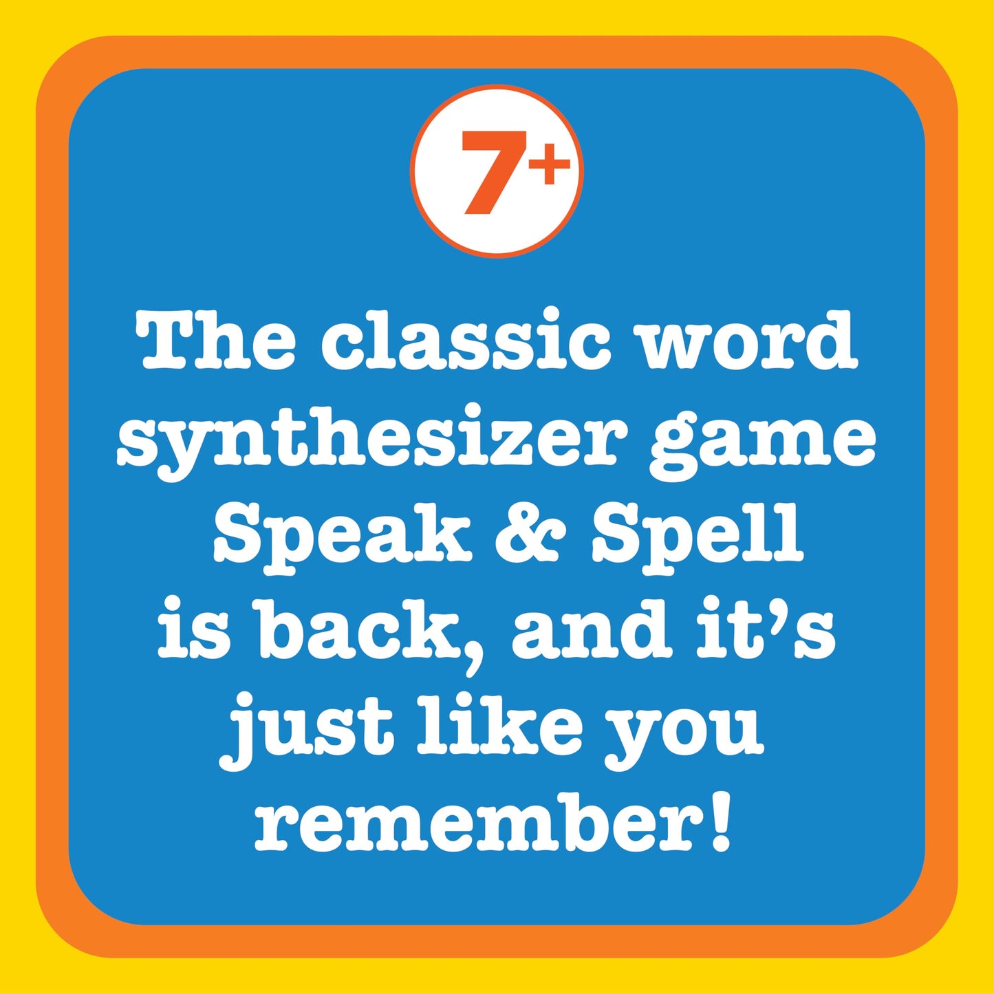 Playmonster Speak & Spell Electronic Game - Educational Learning Toy, Spelling Games, 80S Retro Handheld Arcade, Autism Toys, Ac