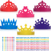 Outus 24 Pieces Princess Prince Crown Tiara Craft Kits DIY Name Paper Party Crown Hats Birthday Party Decoration Favor Supplies