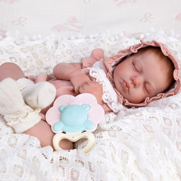 Aori Reborn Baby Dolls Realistic Lifelike - 20'' Newborn Girl Doll with Feeding Set, Sleeping Baby Toy for Kids Ages 3+ Years, H