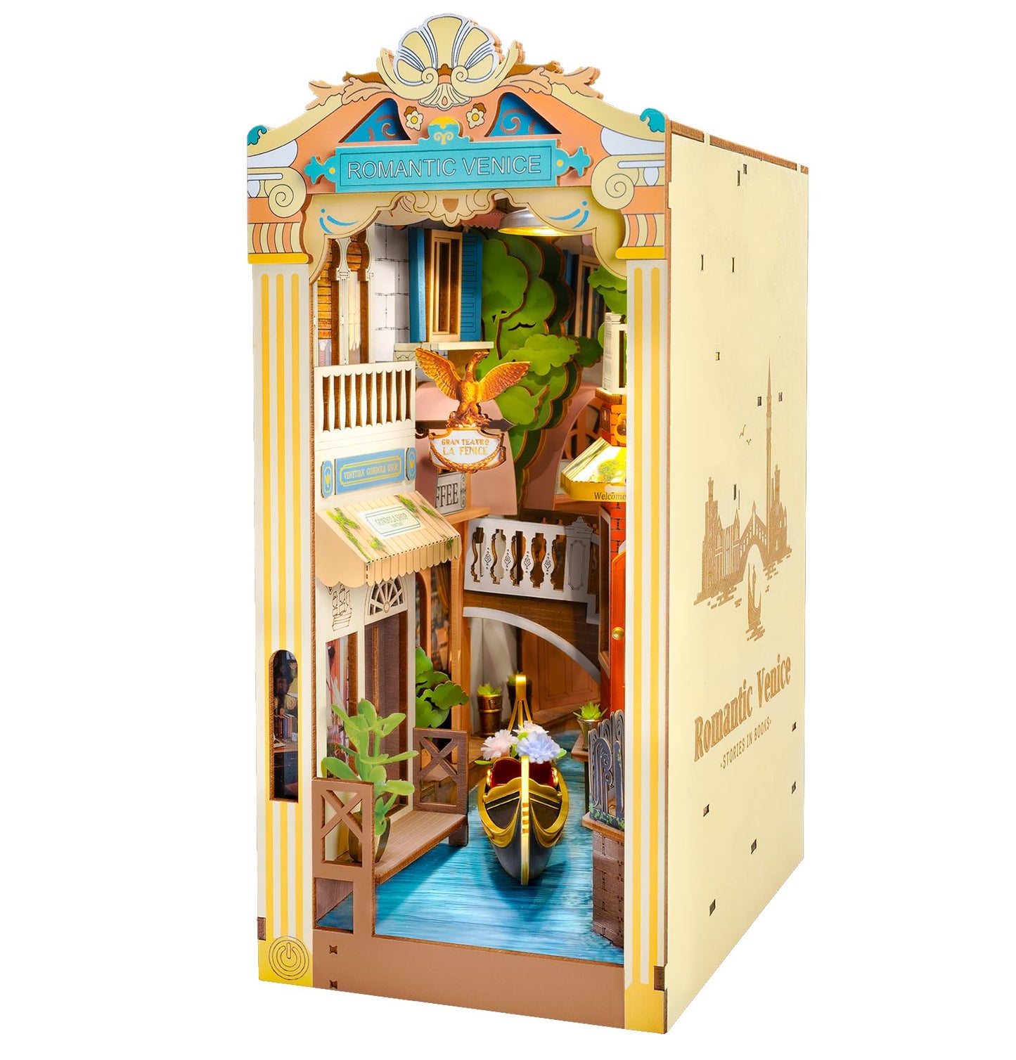 Rowood Book Nook Kit,Diy Book Nook Kits With Dust Cover For Adults,Miniature House 3D Wooden Puzzle Bookend Bookshelf Insert All