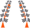 Yoelvn 12 Pack 8X5.5 Inch Checkered Flags Black And White Checkered Stick For Race Car Two Fast Centerpieces,Finish Line Flags R