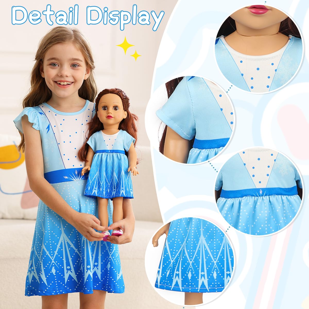 Benylion 14-16 Inch Doll Clothes Princess Costume Dress For 14-16 Inch Doll Include 3Pcs Different Princess Dress Fits All 14-16