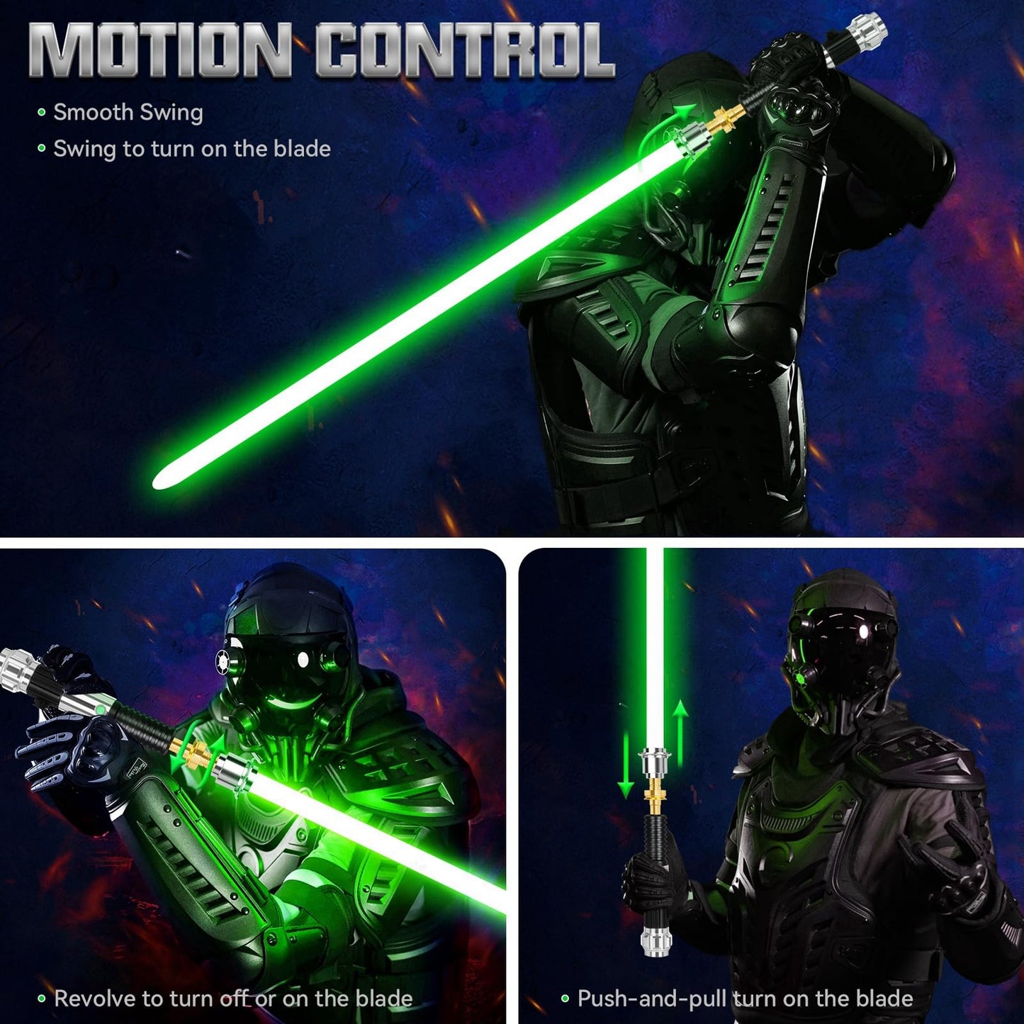Eleskoco Smooth Swing Dueling Lightsaber, App Control Infinite Rgb 16 Colors Light Saber With 16 Sound Fonts - Motion Control Ob
