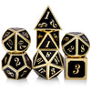 DNDND Metal Dice Set D&D, 7 die Metal Polyhedral Dice Set with Gift Metal Box and Gold Number for DND Dungeons and Dragons Role