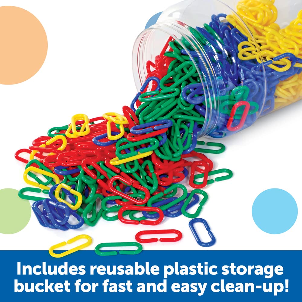 Learning Resources Link 'N' Learn Links - 500 Pieces, Ages 3+, Preschool Learning Supplies, Toddler Learning Toys, Back To School Supplies,Teacher Supplies