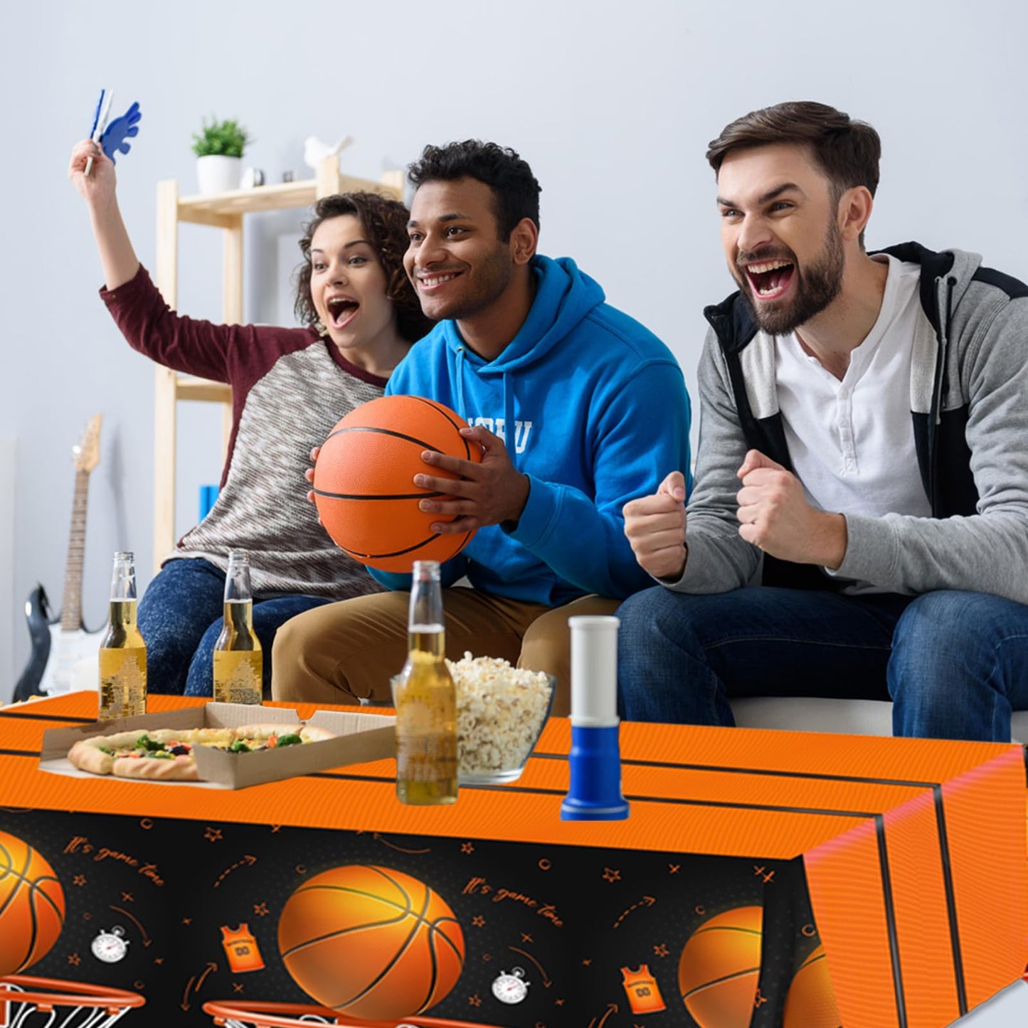 Basketball Tablecloth, 3 Pcs Basketball Birthday Decorations Rectangle Plastic Table Cover, Disposable Table Cloths For Basketba