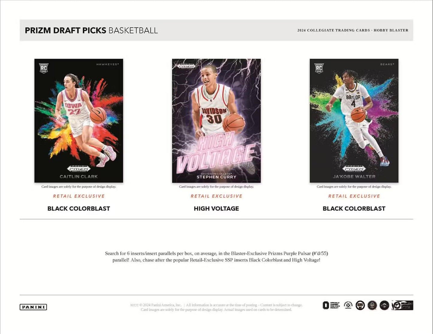 2024 Panini Prizm Collegiate Draft Picks Basketball Trading Card Hobby Blaster Box (Exclusive Green Wave Prizms)