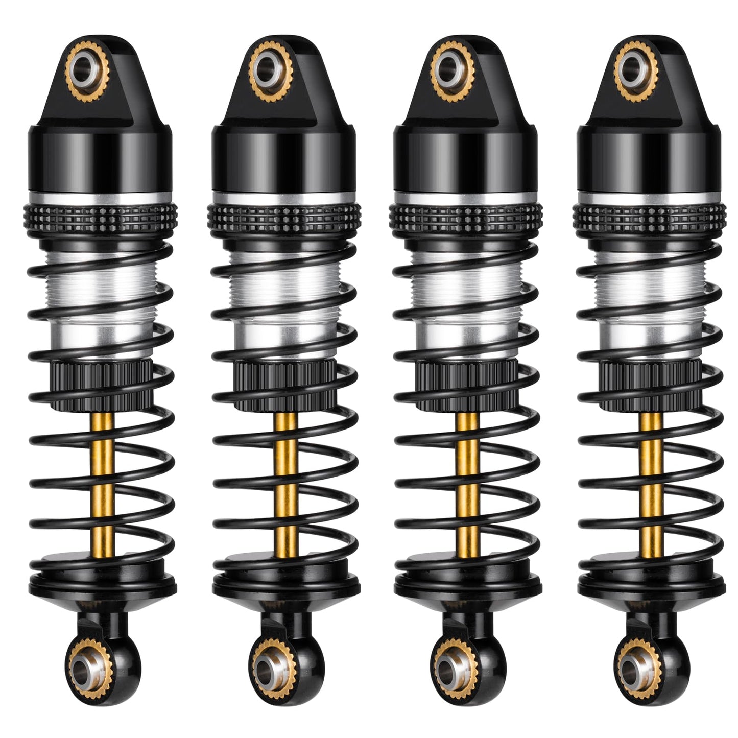 BRKRC Aluminum Front Rear Shocks Absorber RC Damper for Arrma 1/18 Granite Typhon Mojave Grom RC Crawler Upgrade (Black&Silver)