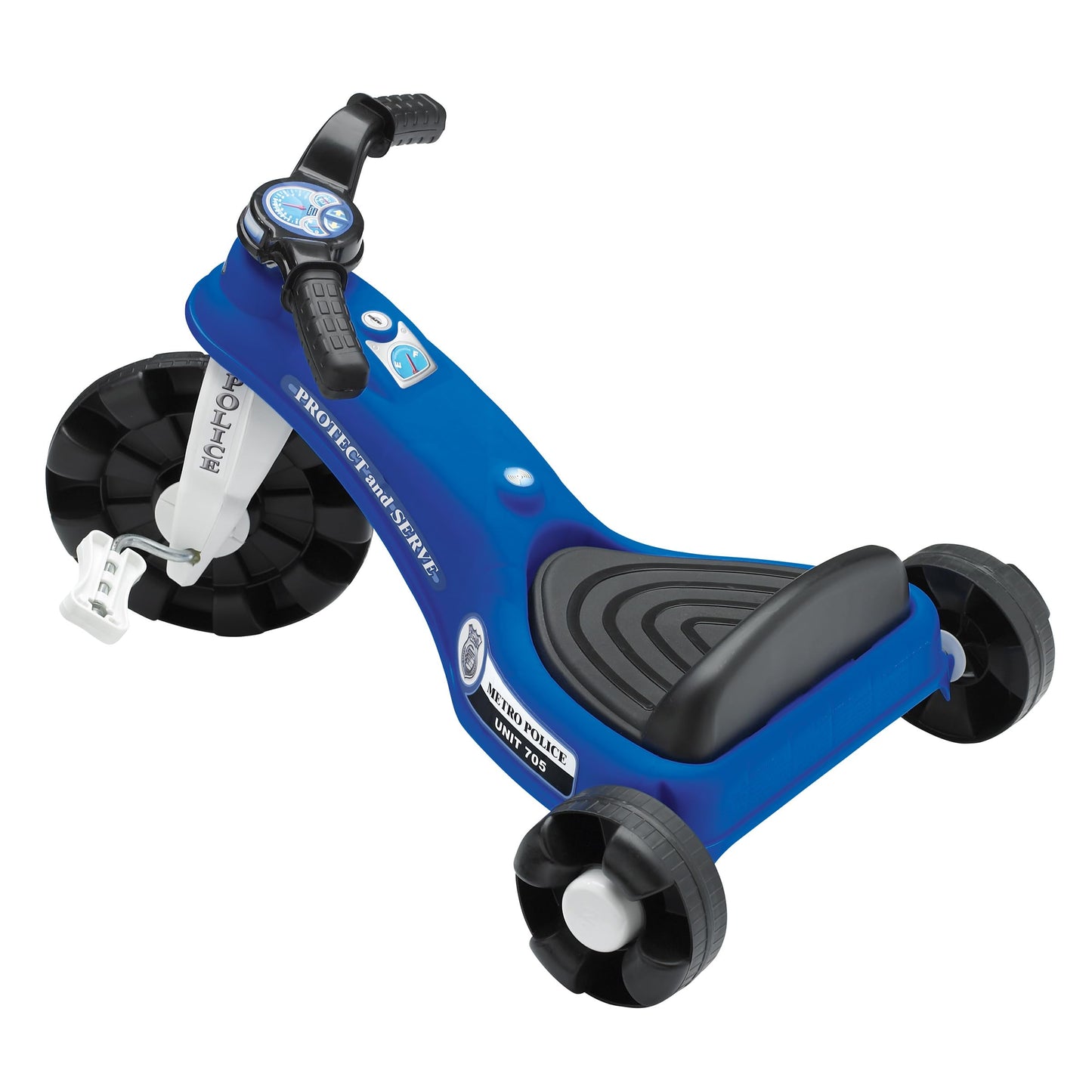 American Plastic Toy Police Cycle Blue, 24.25” X 16.5” X 14”