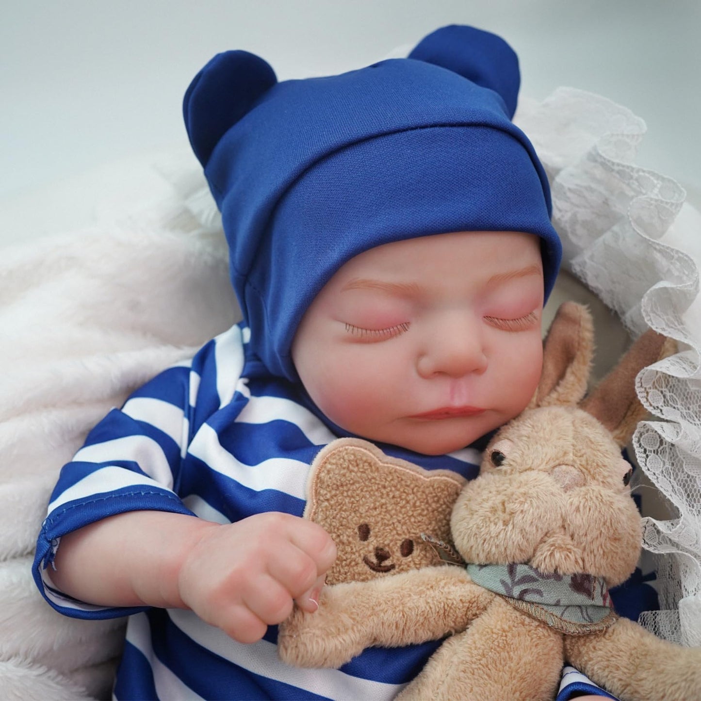 Myrebaby 17' Lifelike Reborn Sleeping Baby Boy Doll Hardy, Realistic Newborn Baby Dolls, That Look Real For 3+ Year Old