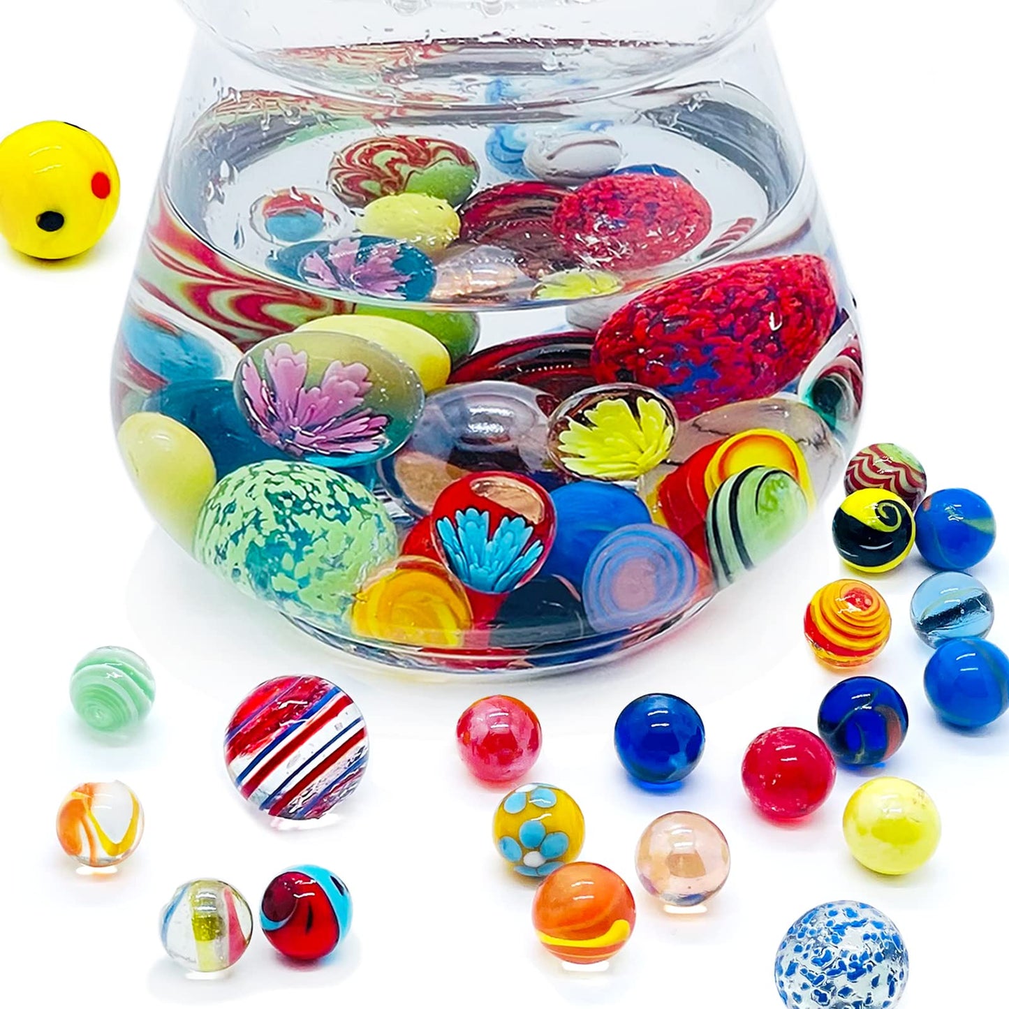 Miutrue 100 Assorted Marbles Bulk Cheap For Kids Ages 4-8-12 Play Marbles Physical Therapy Glow In The Dark Glass Marbles