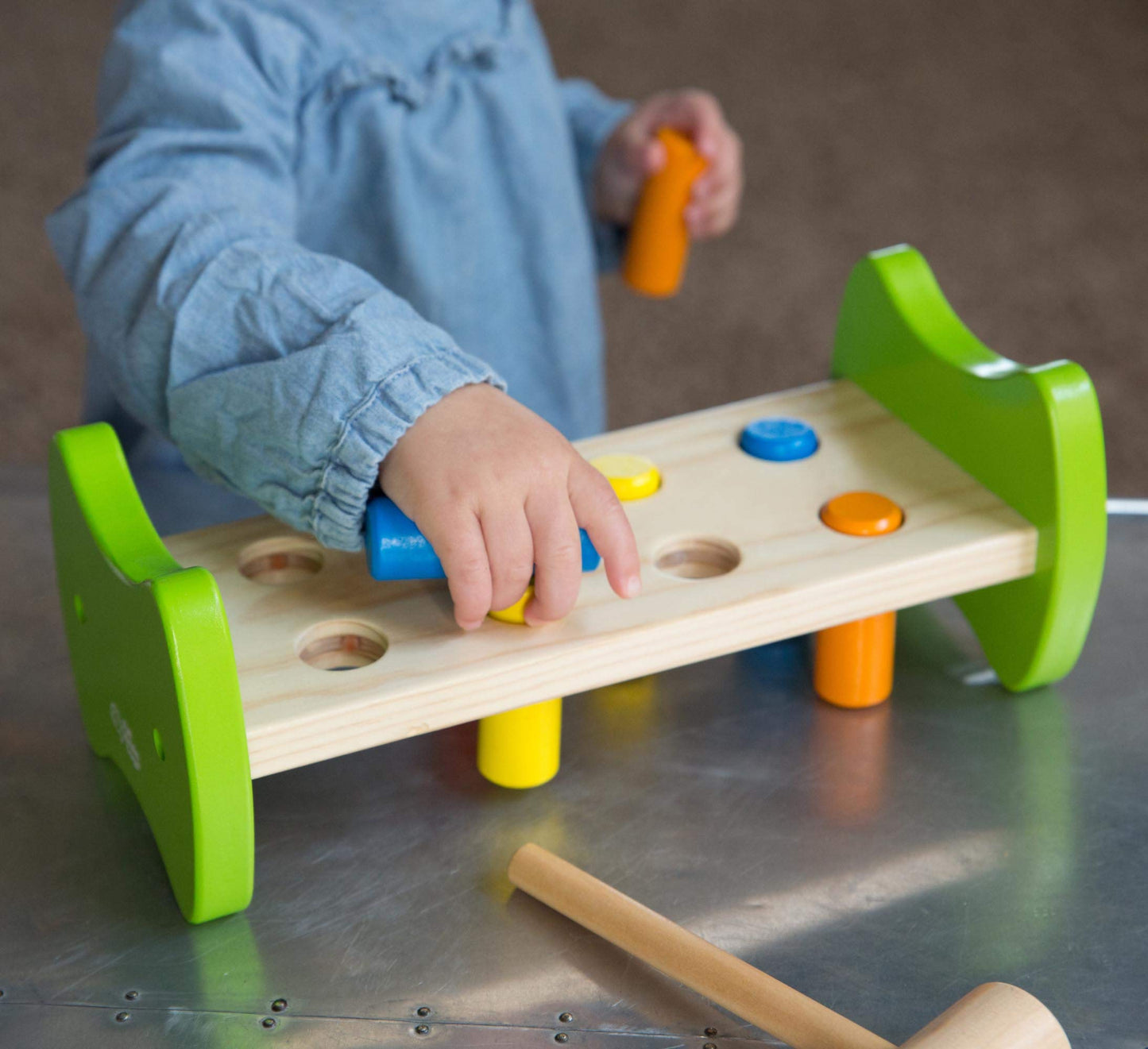 Fat Brain Toys Pound & Tap Hammer Bench - Wooden Fine Motor Skill Toy For Toddlers