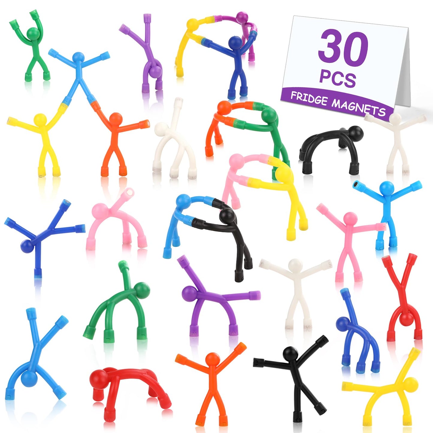 30Pcs Man Magnetic Toy Colorful Humanoid Magnetic Toys Magnetic Travel Toys For Refrigerator Office Whiteboard
