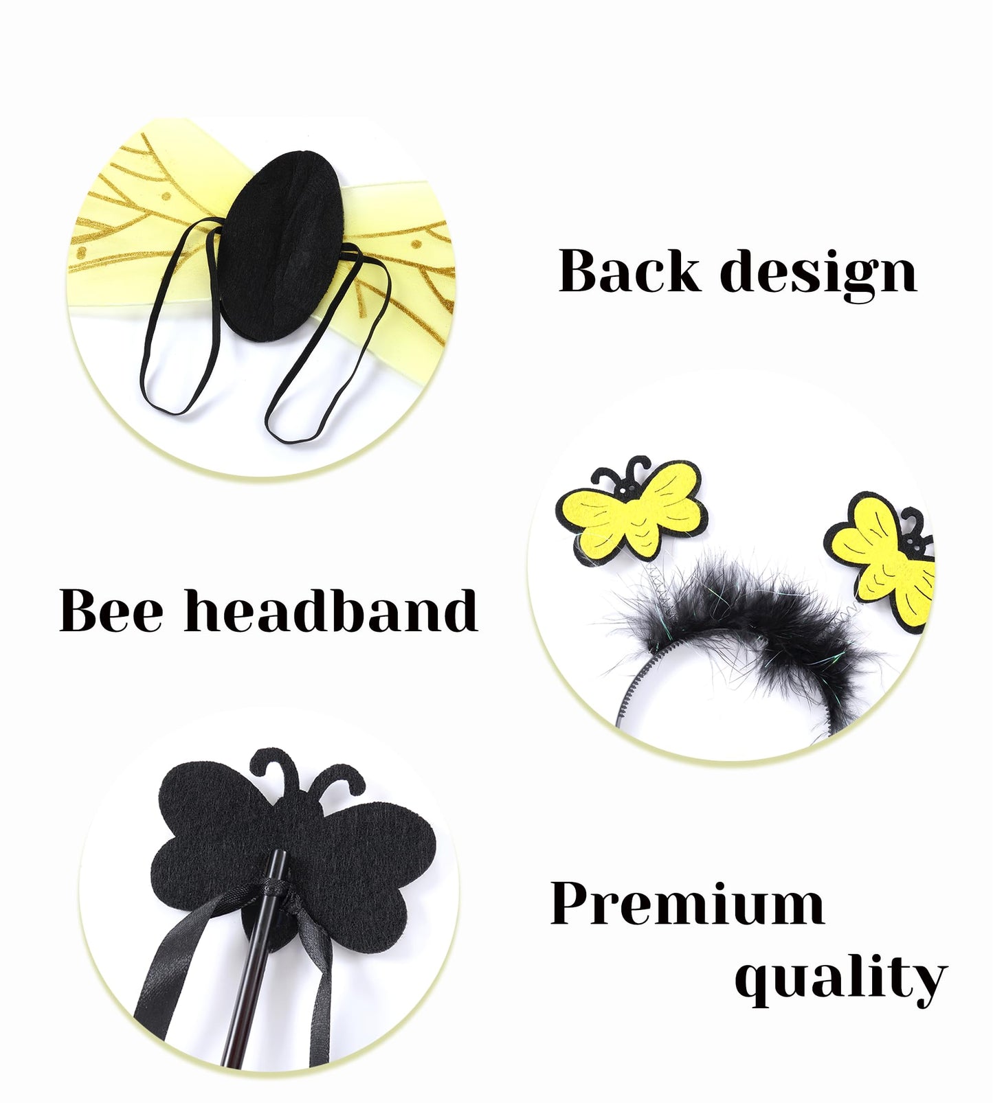 Seawhisper Bee Costume Kids Baby Bumble Bee Wings Tutu Toddler Halloween Costume For Girls