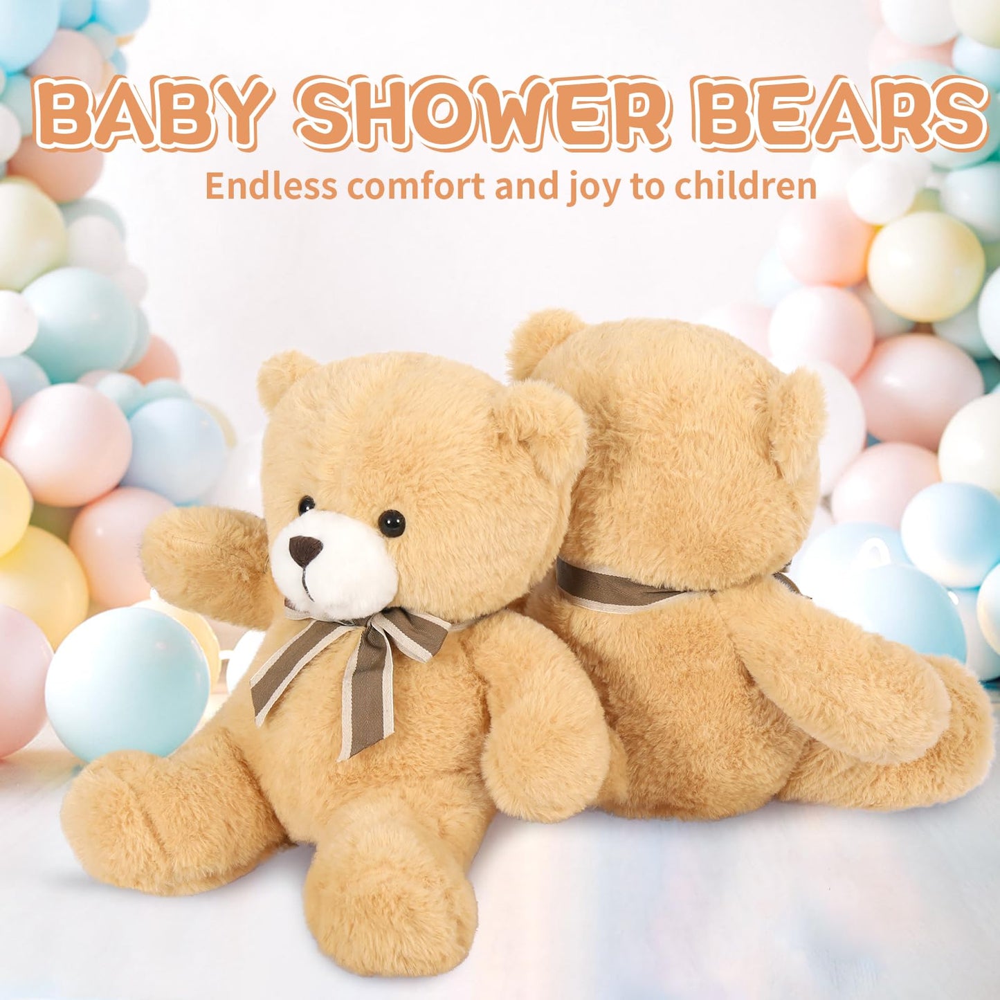 Tezituor Teddy Bears Stuffed Animal 7 Packs In Bulk, Small Teddy Bear Bulk 12'' For Baby Shower Decorations, Stuffed Bear Plush