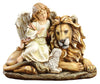 Joseph'S Studio By Roman Angel Sitting With Lion And Lamb 11-1/2-Inch