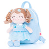 Gloveleya Toddler Plush Backpack Diaper Bag with Doll - 9 Inch, Blue, Model D1385-3