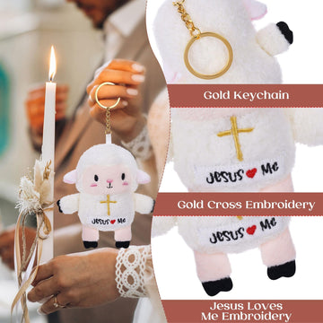 NIUBEHOHO Lamb Plush Sheep Stuffed Animal - 6 Pack Mini Plush Lamb of God Kids' Party Favor Jesus Love Me Religious Celebrations