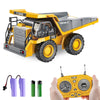 Dwi Dowellin Remote Control Dump Truck Toys for Boys 4-7,Construction Rc car with Metal Bed Lights/Sounds for Kids Age 8-12 Year