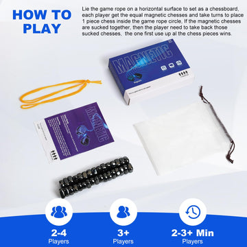 LHROZE Magnetic Chess Set with 32 Travel-Stones, Portable Storage Bag for Family Game Night, Indoor Outdoor Use, Ages 9+ - Black