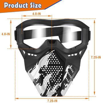 Pokonboy Upgraded 2 Pack Tactical Mask, Mask With Goggles Compatible With Nerf Rival, Apollo, Zeus, Khaos, Atlas, Artemis And N-