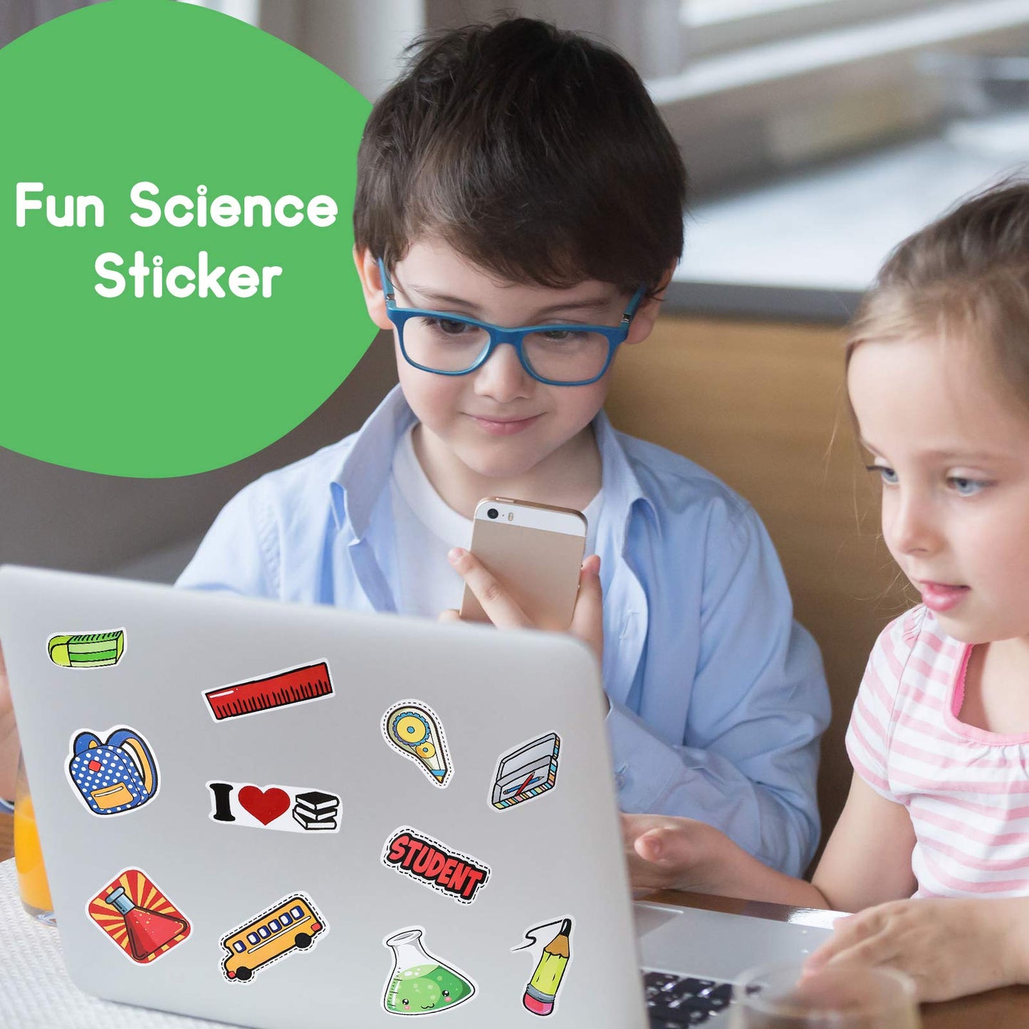 Zonon 200 Pieces Student Science Laboratory Stickers And Astronaut Space Sticker Set For Laptop Water Bottle Guitar Skateboard, Teens Kids Personalized Decals