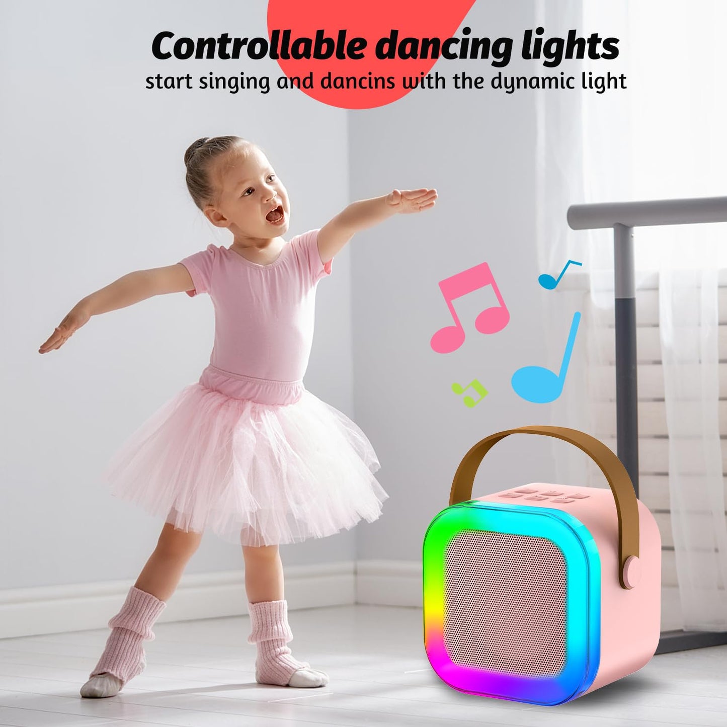OUTUVAS Kids Karaoke Microphone Machine Toy, 4-12 Years Old Girls Christmas Birthday Gift for Girls, Karaoke Toys Gifts for Girl
