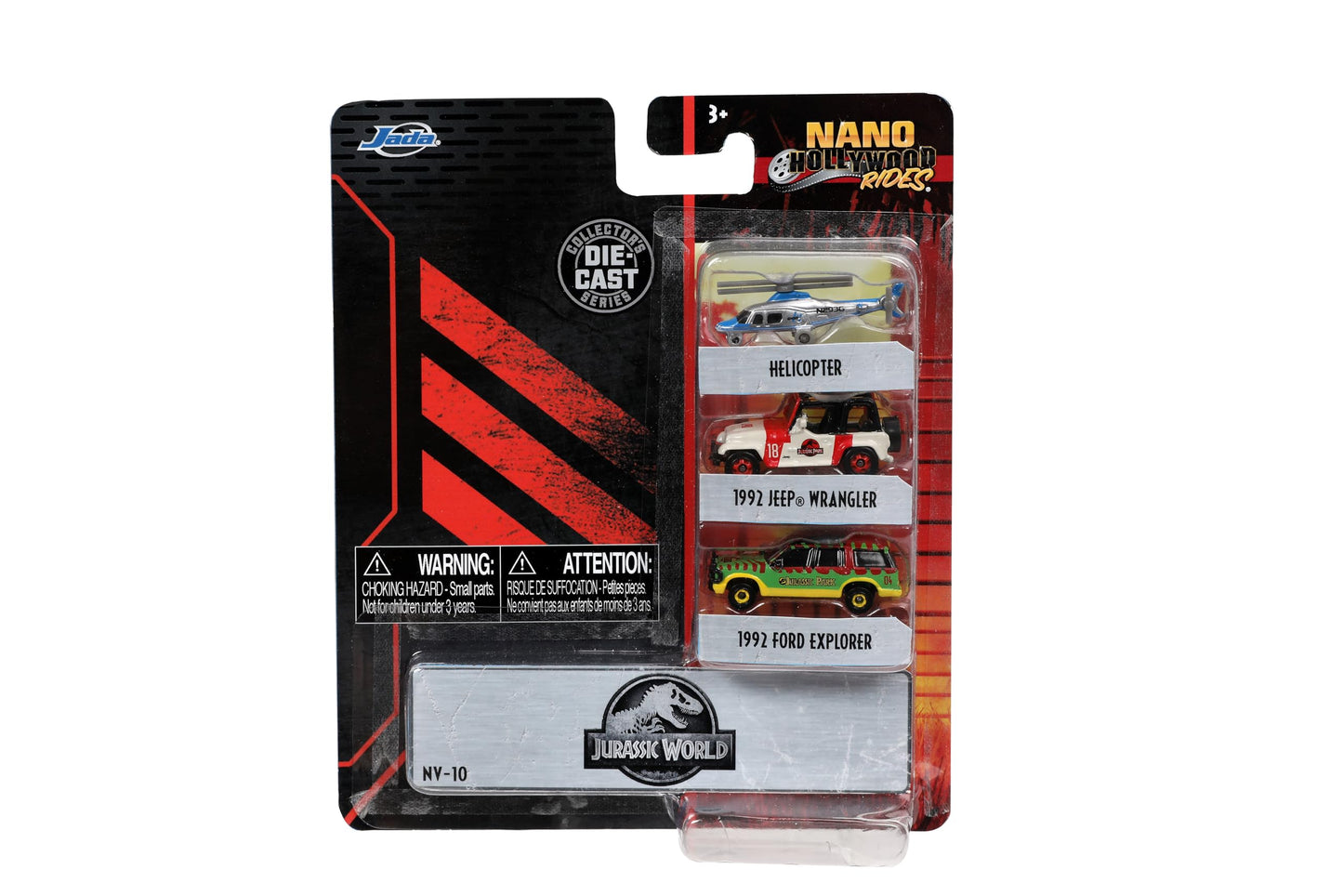 Jada Toys Nano Hollywood Rides Jurassic World 3 PK, Red