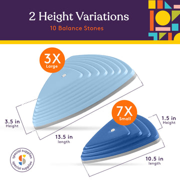 Special Supplies 10 Stepping Stones For Kids Indoor And Outdoor Balance Blocks Promote Coordination, Balance Strength Child Safe Rubber, Non-Slip Edging (Ocean)