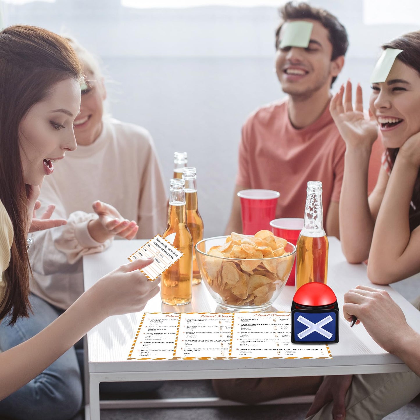 Syhood Mother'S Day Friendly Feud Game With Answer Buzzer, Mothers Day Feud Party Game, Patriotic Independence Day July 4Th Fun Family Trivia Quiz Night For Party Office Adult Groups(Thanksgiving)