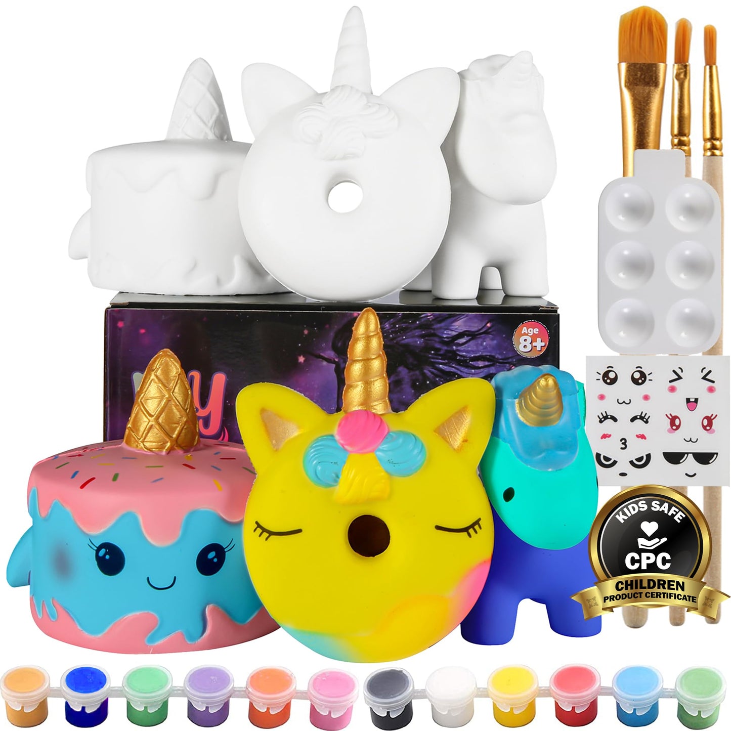 Jim&Gloria Paint Your Own Squishies, Jumbo Squishy Gifts For Girls And Boys 8 9 10 11 12 13 14, Arts And Crafts For Kids, Party Favors For Birthday, Easter Gift For Kids, Pack Of 3