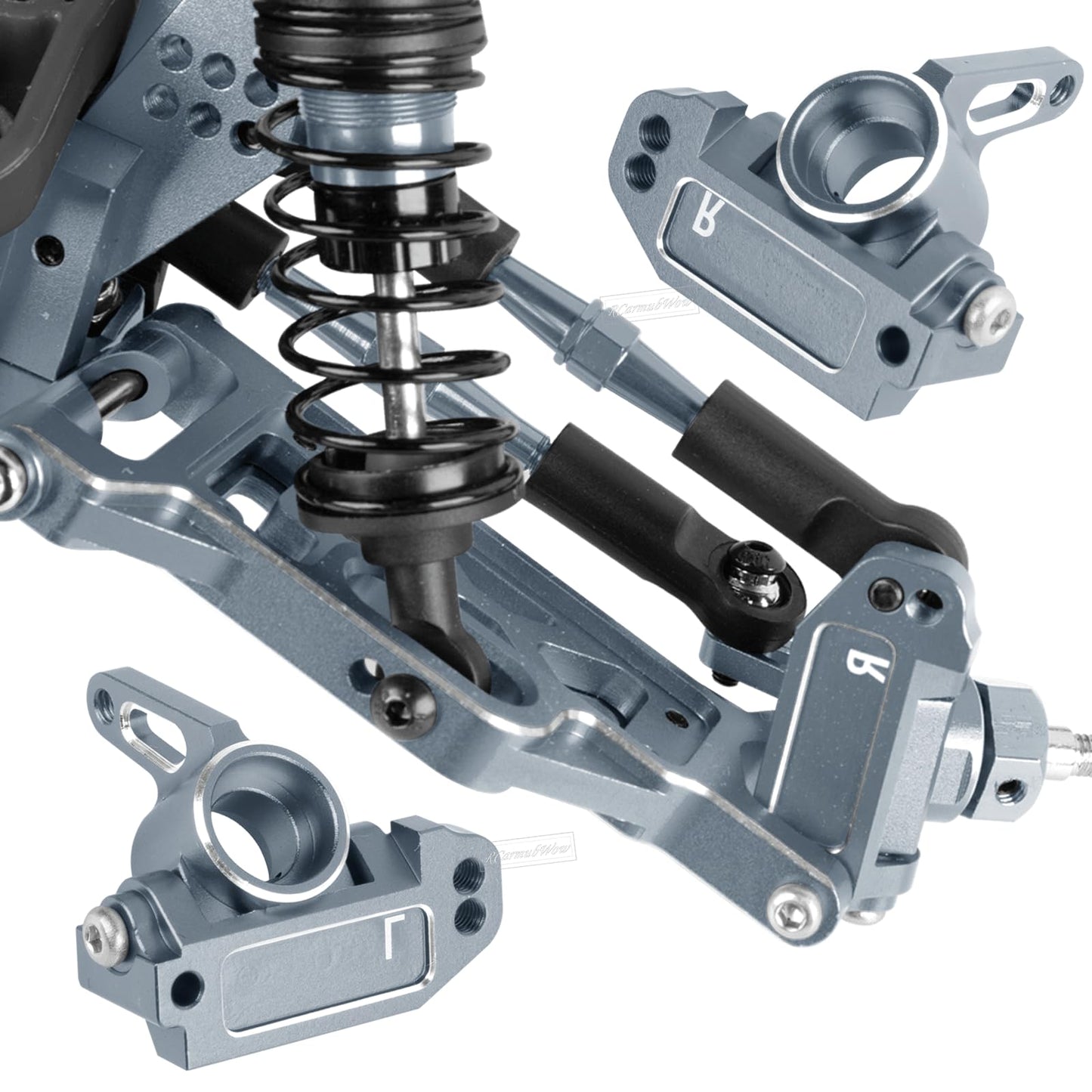 Rcarmubwow Rc Upgrades Part For 1/10 Slash 2Wd,Slash 2Wd Vxl,Alloy Aluminum Front Rear Suspension Arms,Front Steering Block,Rear