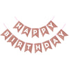 Hooqict Rose Gold Happy Birthday Banner Sign For Backdrop Glitter Rose Gold Birthday Decorations Banner Garland Bunting Flag For Women Girls Tea Party Supplies Wall Door Decorations