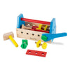 Melissa & Doug Take-Along Tool Kit, Wooden Construction Toy, 24 pcs, 10"x5.55"x4.75", Multi-color, Model 494