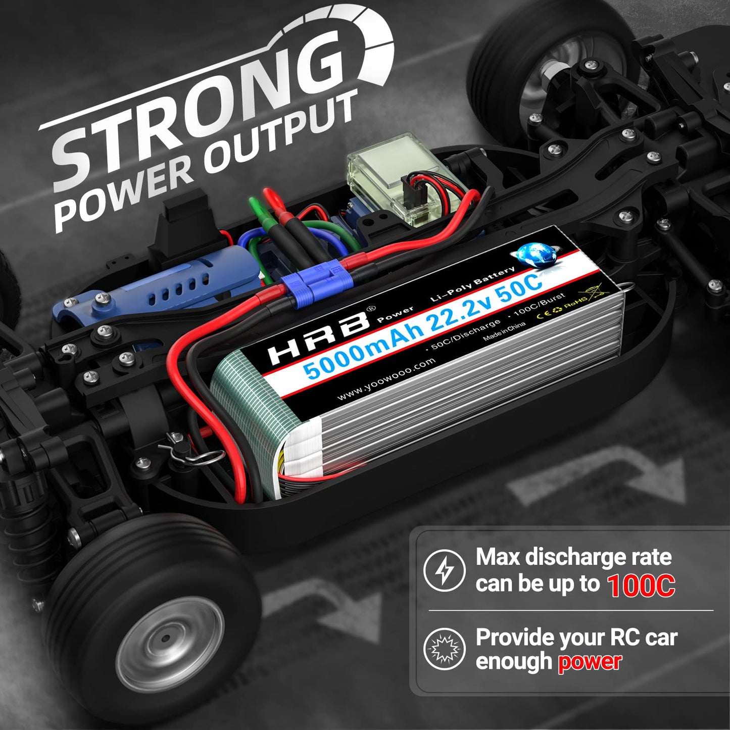 HRB 6S 5000mAh Lipo Battery EC5 Soft Case 50C 100C 22.2V RC Lipo Battery Compatible for RC Quadcopter Airplane 500 600 Helicopte