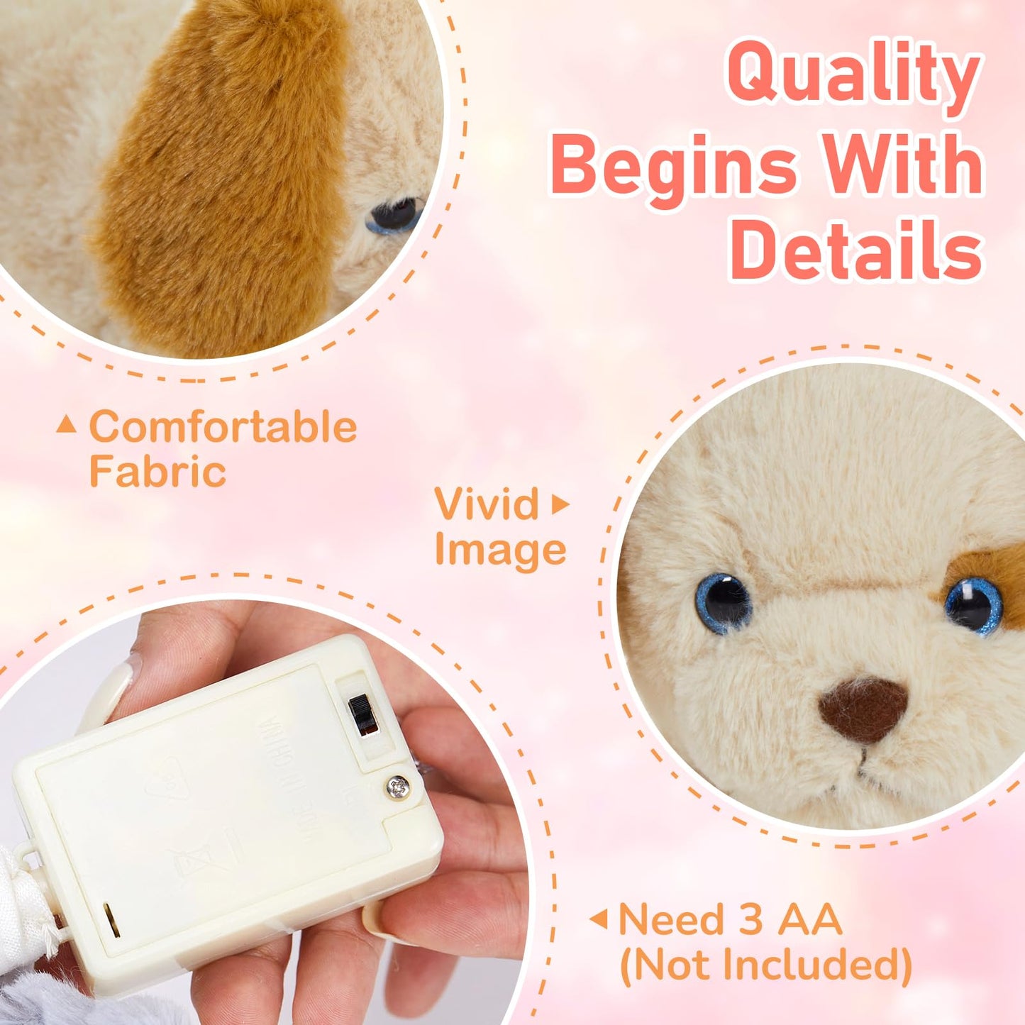 Cozyworld Walking Electronic Dog Plush Singing Interactive Puppy Stuffed Animals Animated Funny Toys Tail Wagging, Gifts For Boys Girls