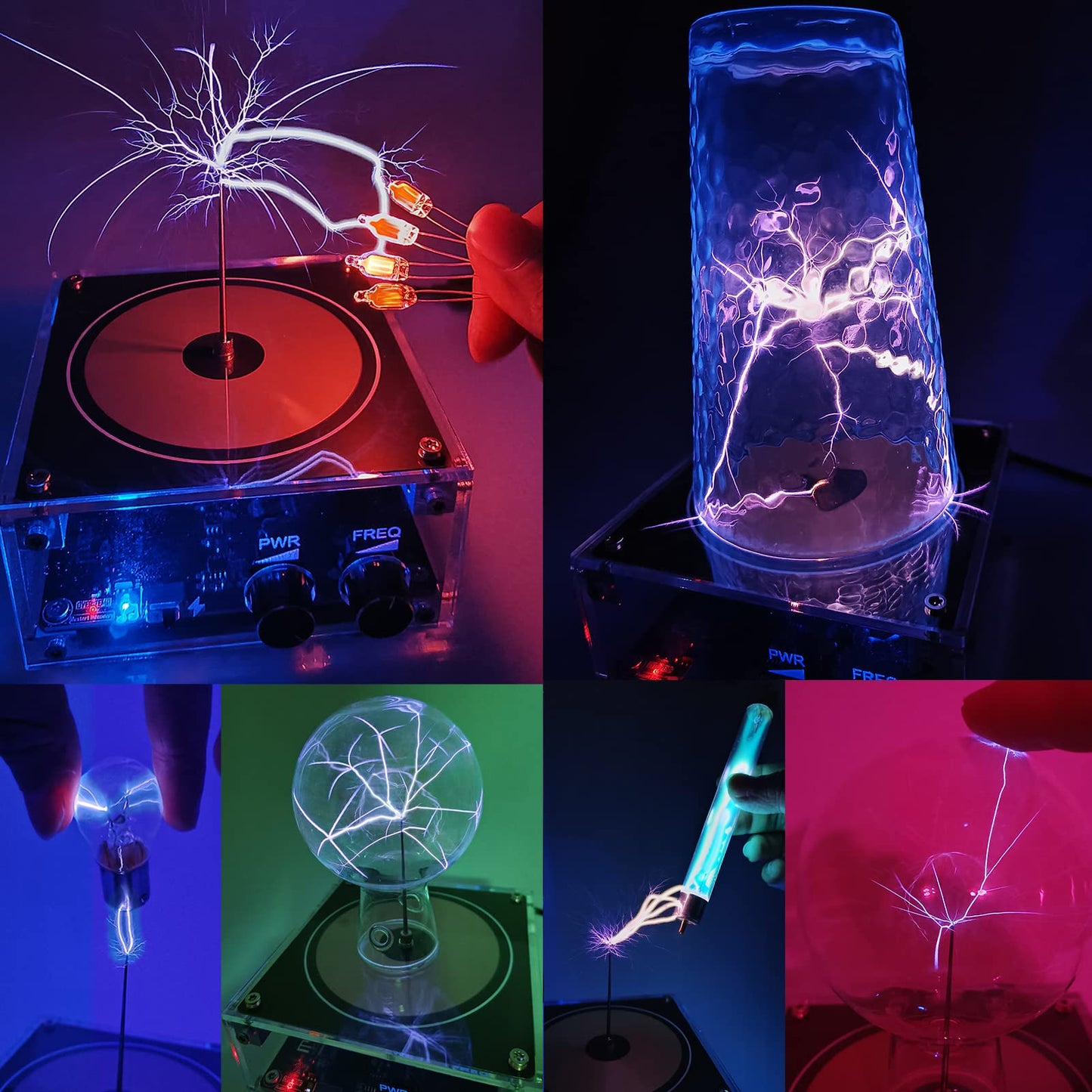 ALKISTA Tesla Coil Speaker - SSTC 10 Acrylic Plasma Storm Desktop Gadget, Electric Toy with Artificial Lightning Effect
