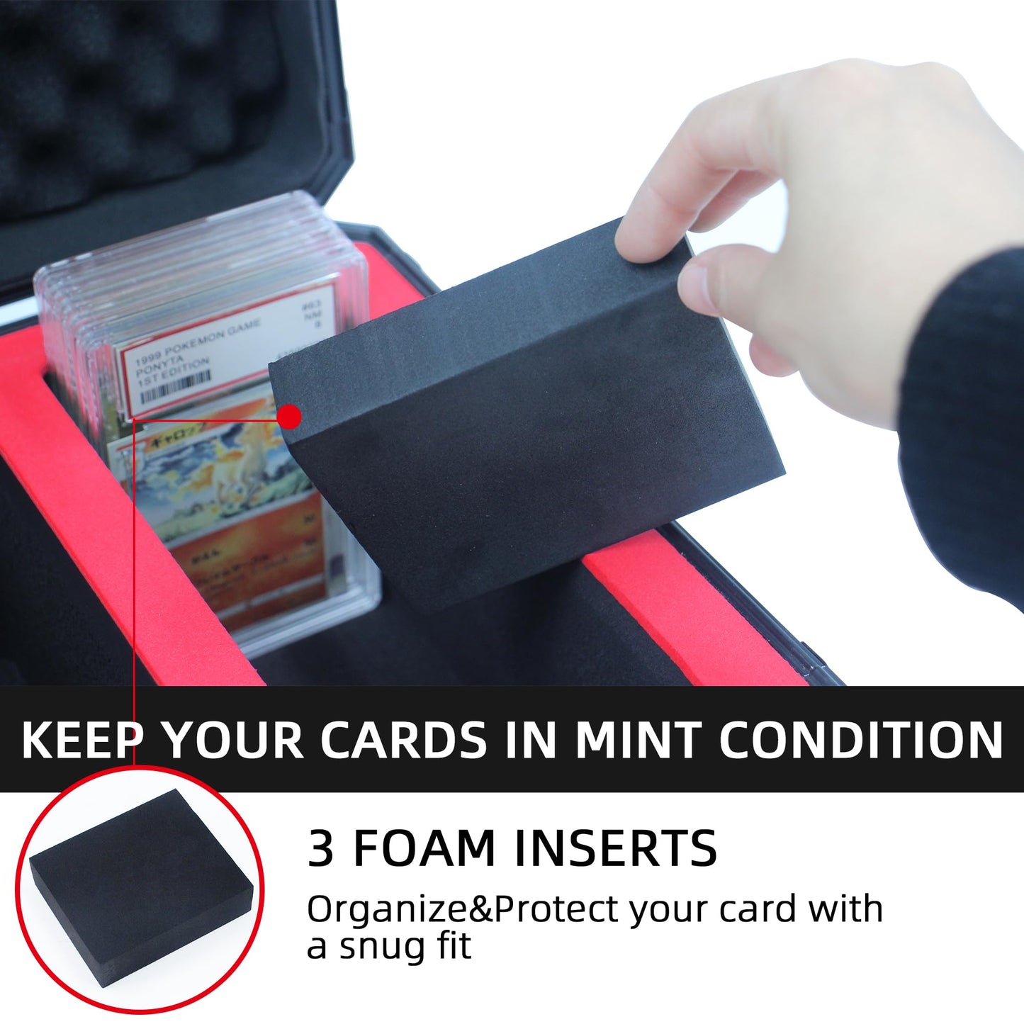 Uhzbtec Graded Card Storage Box; Durable Sports, Psa And Pokemon Storage Case- Trading Card Storage Box - Psa Slab Case For Top
