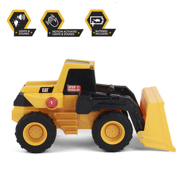 CAT Construction 11.5" Power Haulers Wheel Loader - Realistic Lights & Sounds, Motion Drive, Plastic, 82267, Wheel Loader