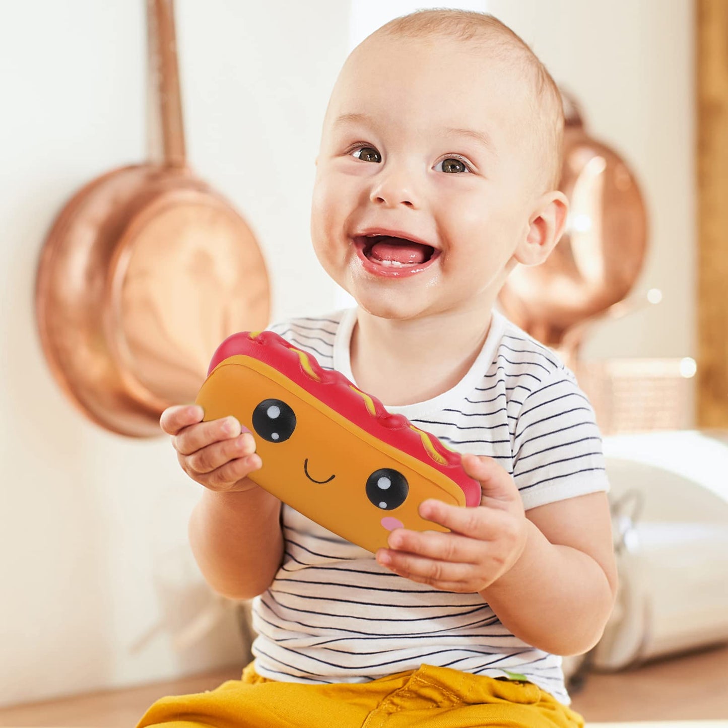 Anboor Squishies Hot Dog Toy Kawaii Soft Food Slow Rising Scented Food Bread Squishies Stress Relief Kid Toys