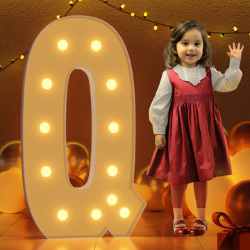 Imprsv 4Ft Marquee Light Up Letters Q, Large Light Up Letters For Baby Shower Anniversary Wedding Room Decor, Big Letters For Pa